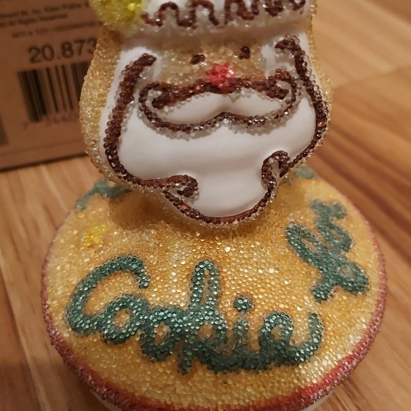 Dept 56 Christmas Cookie Press Vintage 2002 Sparkly Fused Glass Santa Stamp - Picture 4 of 7